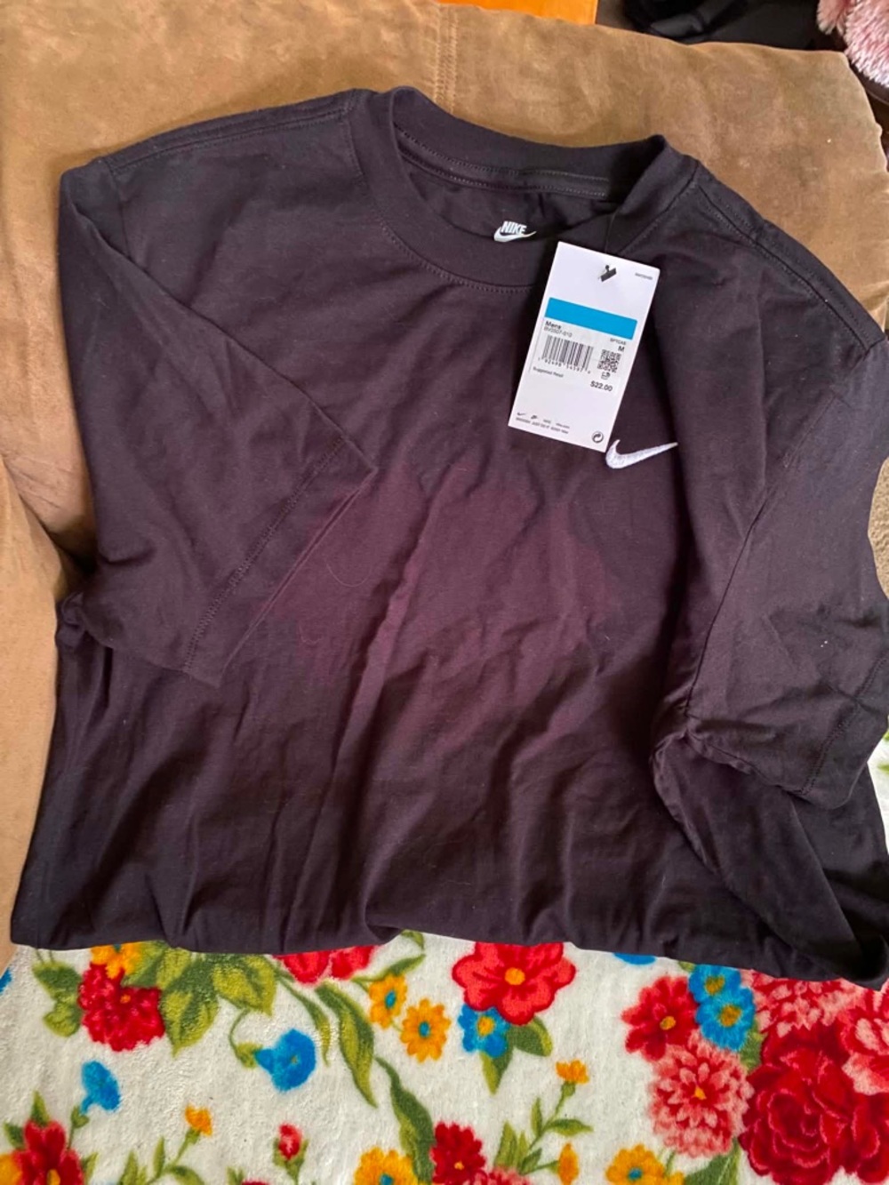 Nike Black Short-Sleeve Swoosh Crew Tee